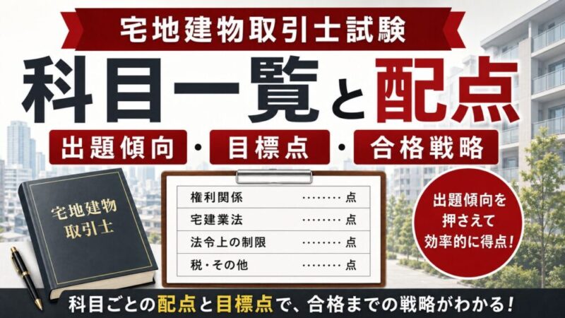 【図解】宅建試験の科目一覧と配点｜出題傾向・目標点・合格戦略を解説 