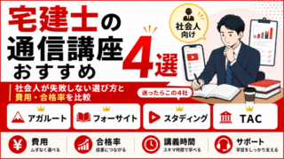 宅建士の通信講座おすすめ4選｜社会人が失敗しない選び方と費用・合格率を比較 