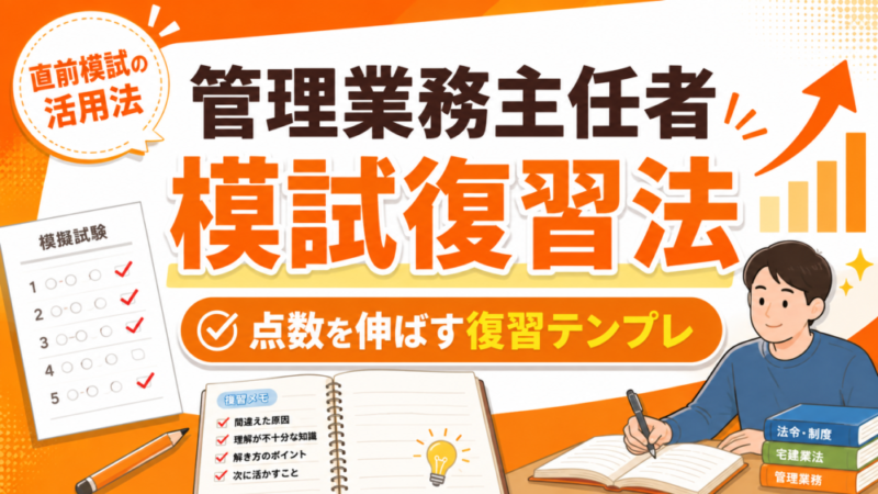 管理業務主任者の模試復習法｜点数を伸ばす復習テンプレと直前模試の活用法 