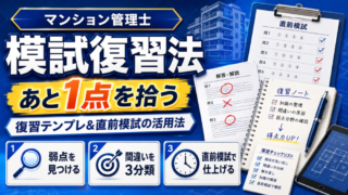 マンション管理士の模試復習法｜あと1点を拾う復習テンプレと直前模試の活用法 