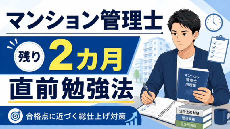【残り2カ月】マンション管理士試験の直前勉強法｜合格点に近づく総仕上げ対策 