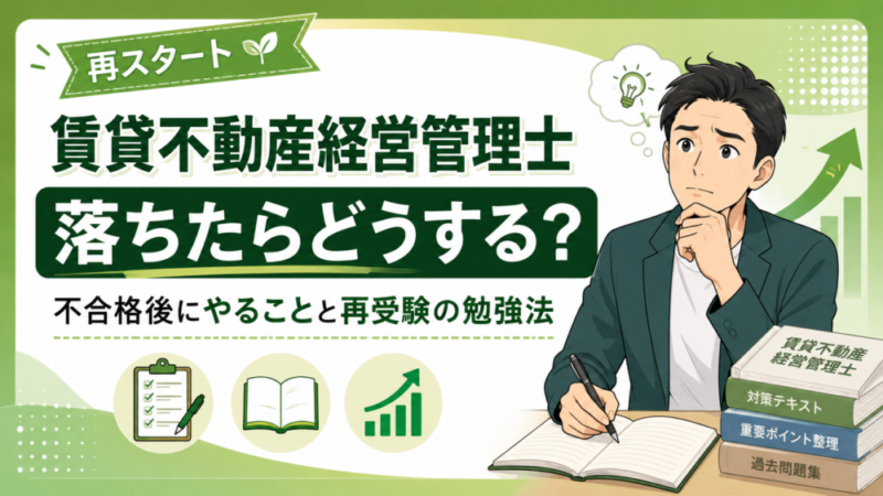 賃貸不動産経営管理士試験に落ちたらどうする？不合格後にやることと再受験の勉強法