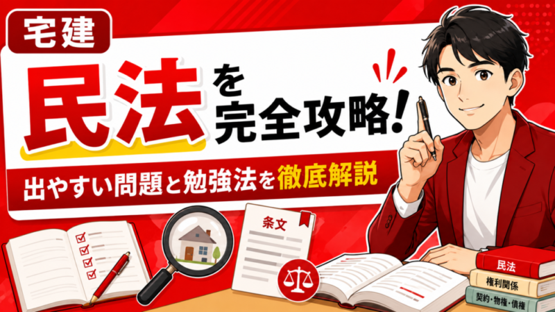 【宅建】民法を完全攻略するコツ！出やすい問題と勉強法を徹底解説