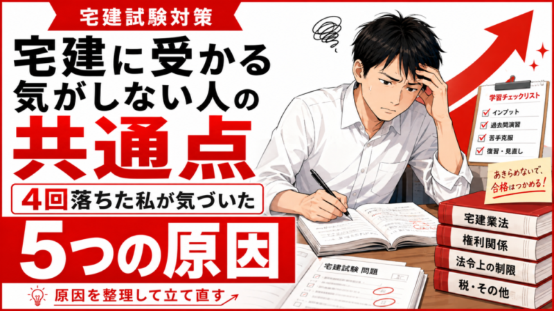 宅建に受かる気がしない人の共通点｜4回落ちた私が気づいた5つの原因