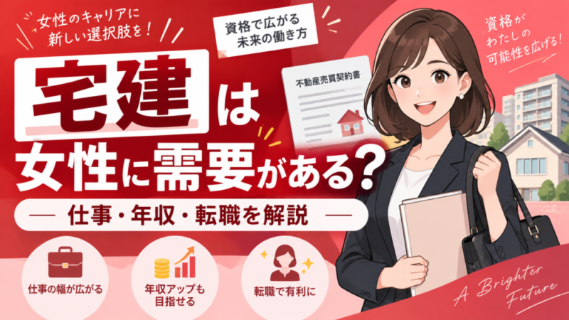 宅建は女性に需要がある？仕事・年収・転職で有利になる理由を解説 