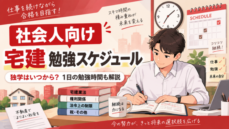 社会人向け宅建の勉強スケジュール｜独学はいつから？1日の勉強時間も解説 