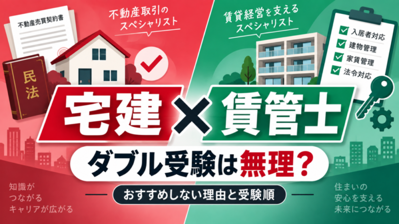 宅建と賃貸不動産経営管理士のダブル受験は無理？おすすめしない理由と受験順を解説 