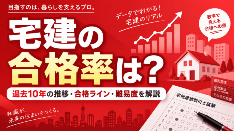 宅建の合格率は？過去10年の推移・合格ライン・難易度を解説 